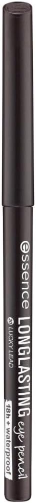 essence Long-Lasting Eye Pencil, Kajal, 18 Hour Hold, Waterproof, No. 20 Lucky Lead, Grey, Defining, Long-Lasting, Vegan, Waterproof, Microplastic Particles Free (0.28 g) Greenwize