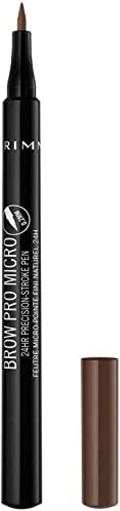 Rimmel London Brow Pro Micro 24HR Precision-Stroke Pen, Microfilling Felt Tip, Soft Brown, 1 ml Rimmel