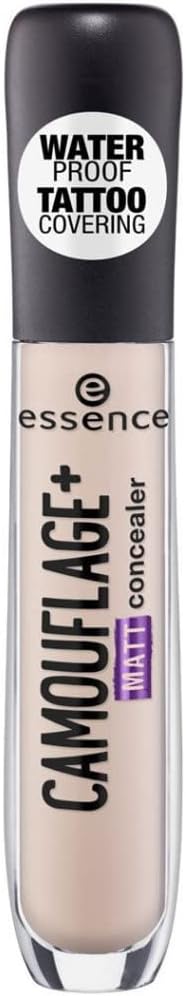 essence Camouflage+ Matte Concealer, Masking Pen, Waterproof, Covers Tattoos, No. 10 Light Pink, Nude, Matte, Vegan, Oil-Free, Waterproof (5 ml) Greenwize