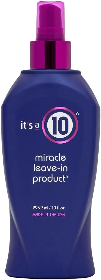 It's a 10 Haircare - Miracle Leave-In Product Spray, Natural Ingredients, Smoothes & Eliminates Frizz, Restores Shine, Colour Safe, Natural Ingredients, 295ml It's a 10