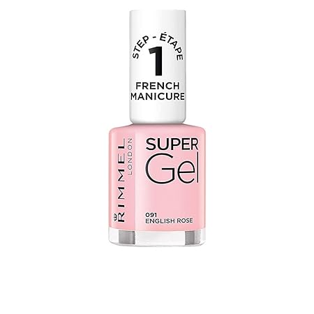 Rimmel London Super Gel French Manicure Nail Polish, 91 English Rose, 12 ml Rimmel