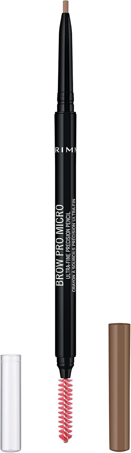 Rimmel London Brow Pro Micro Ultra-Fine Precision Pencil & Brush, Natural-looking Defined Brows, Blonde, 0.03 g Rimmel