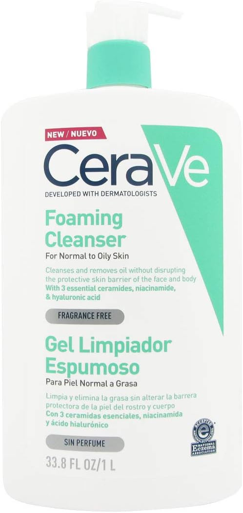 CeraVe Foaming Cleanser for Normal to Oily Skin with Niacinamide and 3 Essential Ceramides Greenwize