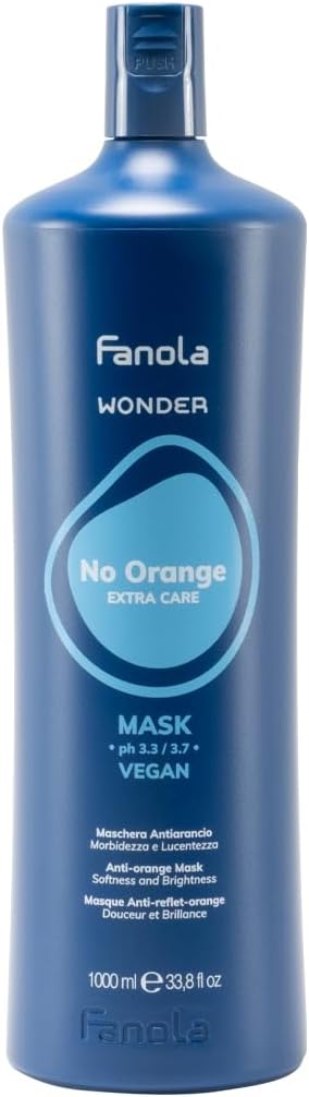 Fanola No Orange Mask, Anti-Orange Tones Mask that Conditions, Detangles and Moisturizes Hair, Vegan Formula, 1000ml Fanola
