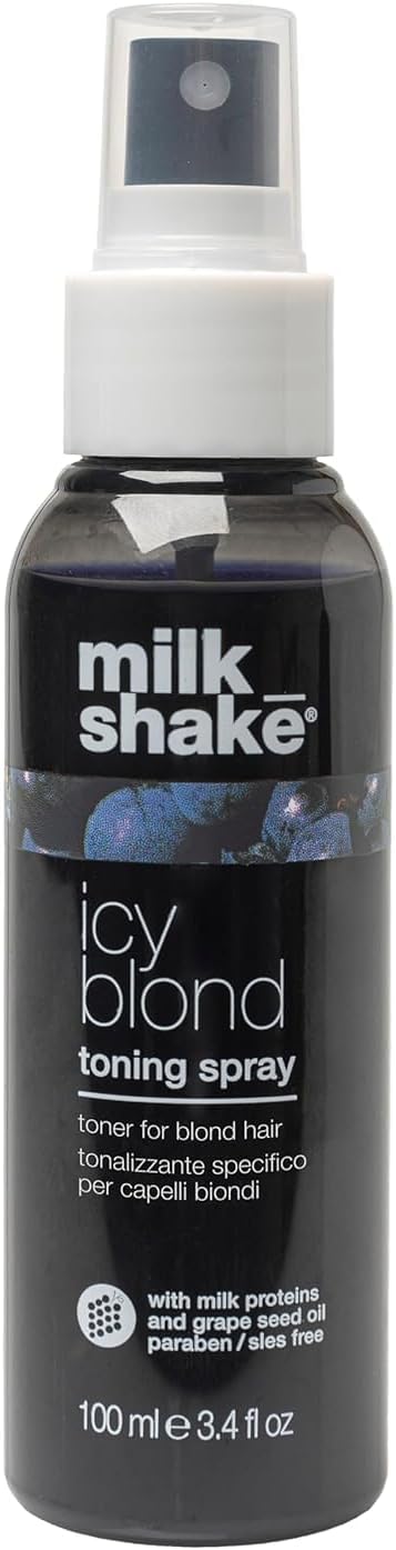 milk_shake | Icy Blond Toning Spray 100 ml, Specific Anti-Yellow no-rinse Toner for Blonde or Bleached Hair, with Black Pigment, Made in Italy Milk_shake