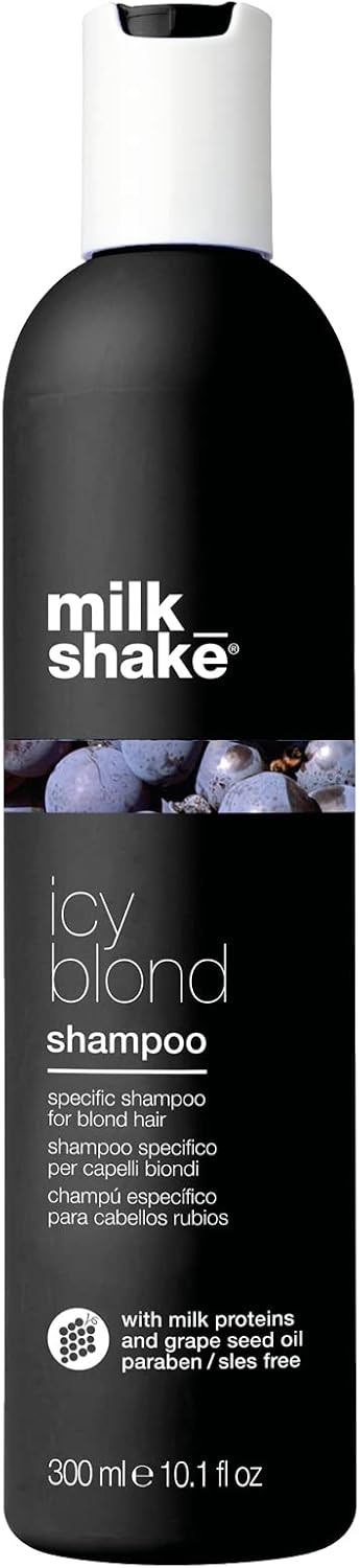 milk_shake | Icy Blond Shampoo 300 ml, Specific Anti-Yellow Shampoo for Blonde or Lightened Hair, with Black Pigment, Made in Italy Greenwize