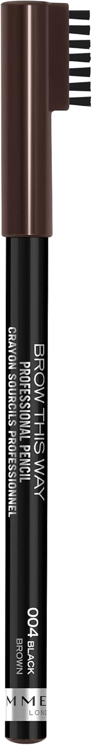 Rimmel London Professional Eyebrow Pencil, Precise Pencil with Built-in Brush, Black Brown, 1.4 g Greenwize