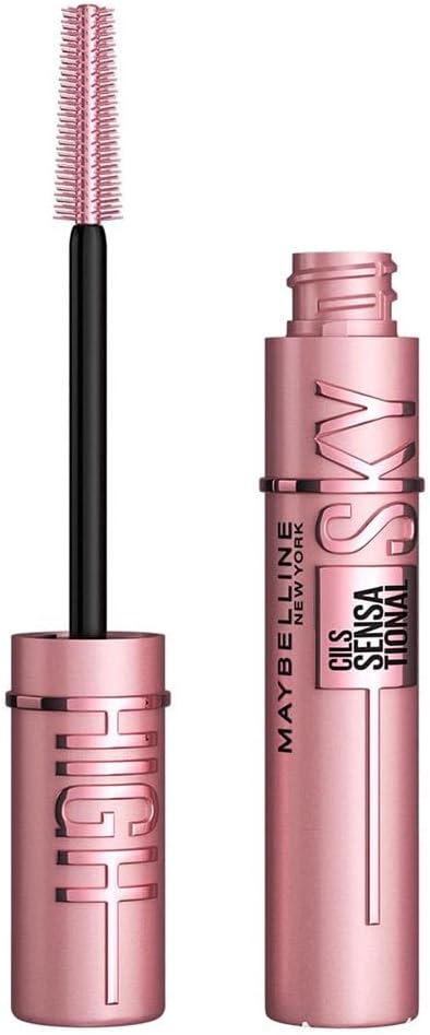 Maybelline New York Lash Sensational Sky High Mascara, Volumising & Lengthening Mascara, Washable Flake-Free Formula Infused with Bamboo Extract & Fibres, 7.2 ml, Shade: 01, Very Black Maybelline