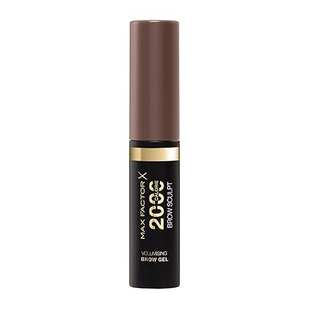 Max Factor 2000 Calorie Volumising Brow Sculpt Gel, Long-Lasting, Plumped & Fuller-Looking Brows, Waterproof, Smudge-Proof, Shapes & Intensifies, 002 Soft Brown, 4.5ml Max Factor