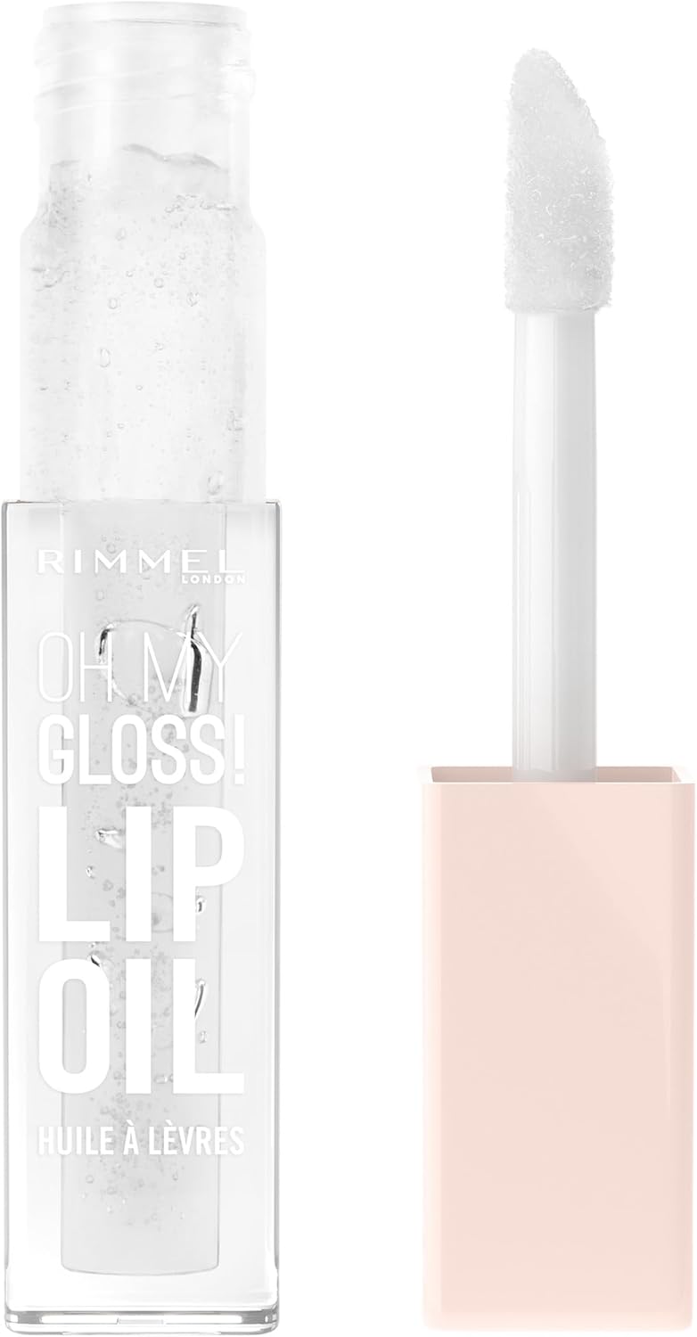 Rimmel Oh My Gloss! Lip Oil 000 Clear Cloud, Juicy Shine, Hydrates & Naturally Plumps, Moisture Boost, Vitamin E, Replenishes & Restores the Lips, Coconut Oil, Non-Sticky, Vegan & Cruelty Free Rimmel