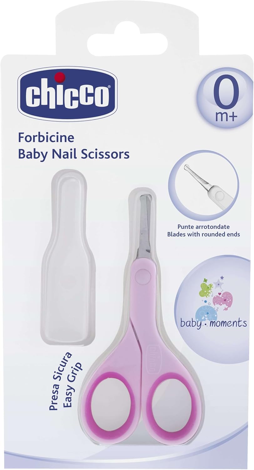Chicco Baby Nail Scissors with Protective Cap – Pink Chicco