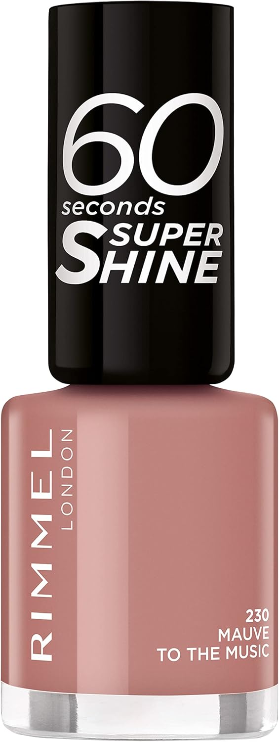 Rimmel London 60 Seconds Super Shine Nail Polish, Mauve to the Music, 8ml Rimmel