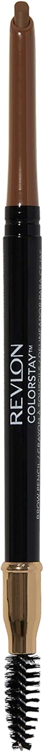 Revlon 24HR Colorstay Eyebrow Pencil with Spoolie Brush, Waterproof Angled Tip Applicator, Unisex, 210 Soft Brown, 0.9 g Revlon