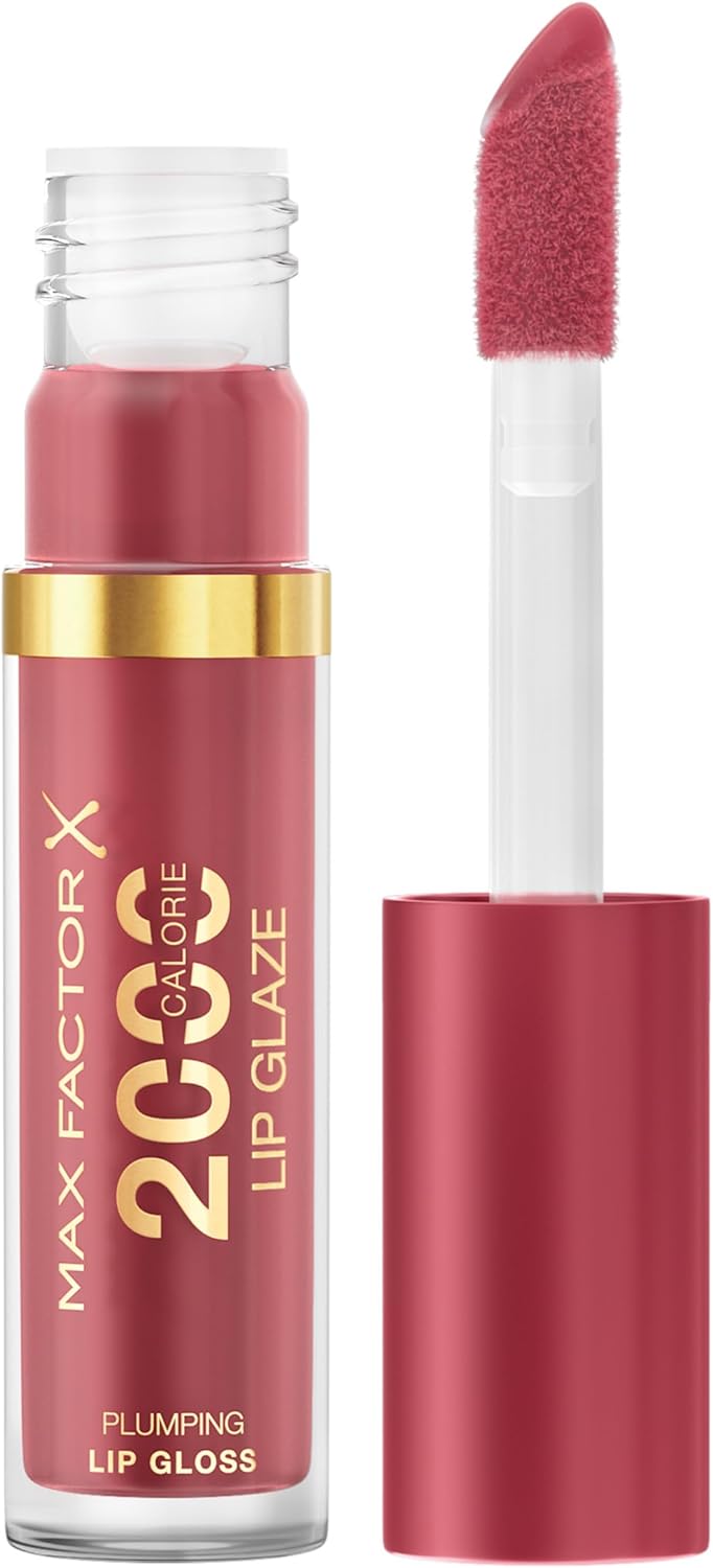 Max Factor 2000 Calorie Lip Glaze Berry Sorbet, Full Shine Lip Gloss, Nourishing with Hyaluronic Acid & Squalane, Instant Plump, Non-Sticky, Vanilla-Milk Scent, Fuller Looking Lips Max Factor
