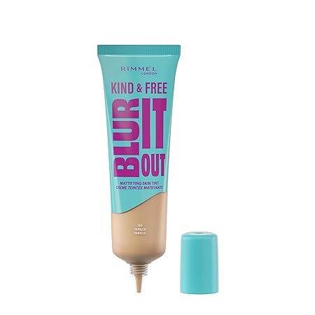 Rimmel Kind & Free, Blur It Out Mattifying Skin Tint, 160 Vanilla, Lightweight Matte Finish, Minimises Pores, Infused with Cica Complex and Vitamin E, SPF 20, All-Day Shine Control, 30ml Rimmel