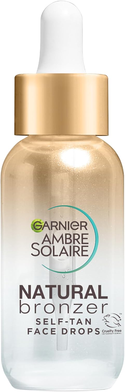 Garnier Ambre Solaire Natural Bronzer Self Tan Drops for Face, with Hyaluronic Acid & Coconut Water, Gradual & Natural Looking Tan, Vegan Formula 30ml Greenwize