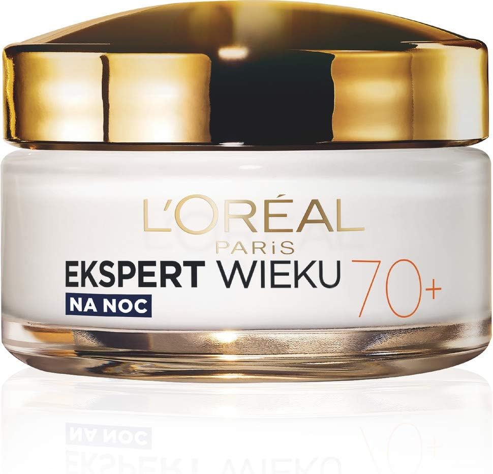 L'Oréal Paris Expert for Age 70+ Nourishing Anti-Age Face Cream for the Night, Mature Skin, Reduces Wrinkles, Skin Thickening, Vitamin B3, Vitamin E, Fig Inherent Inheritance, 50 ml LOreal Paris