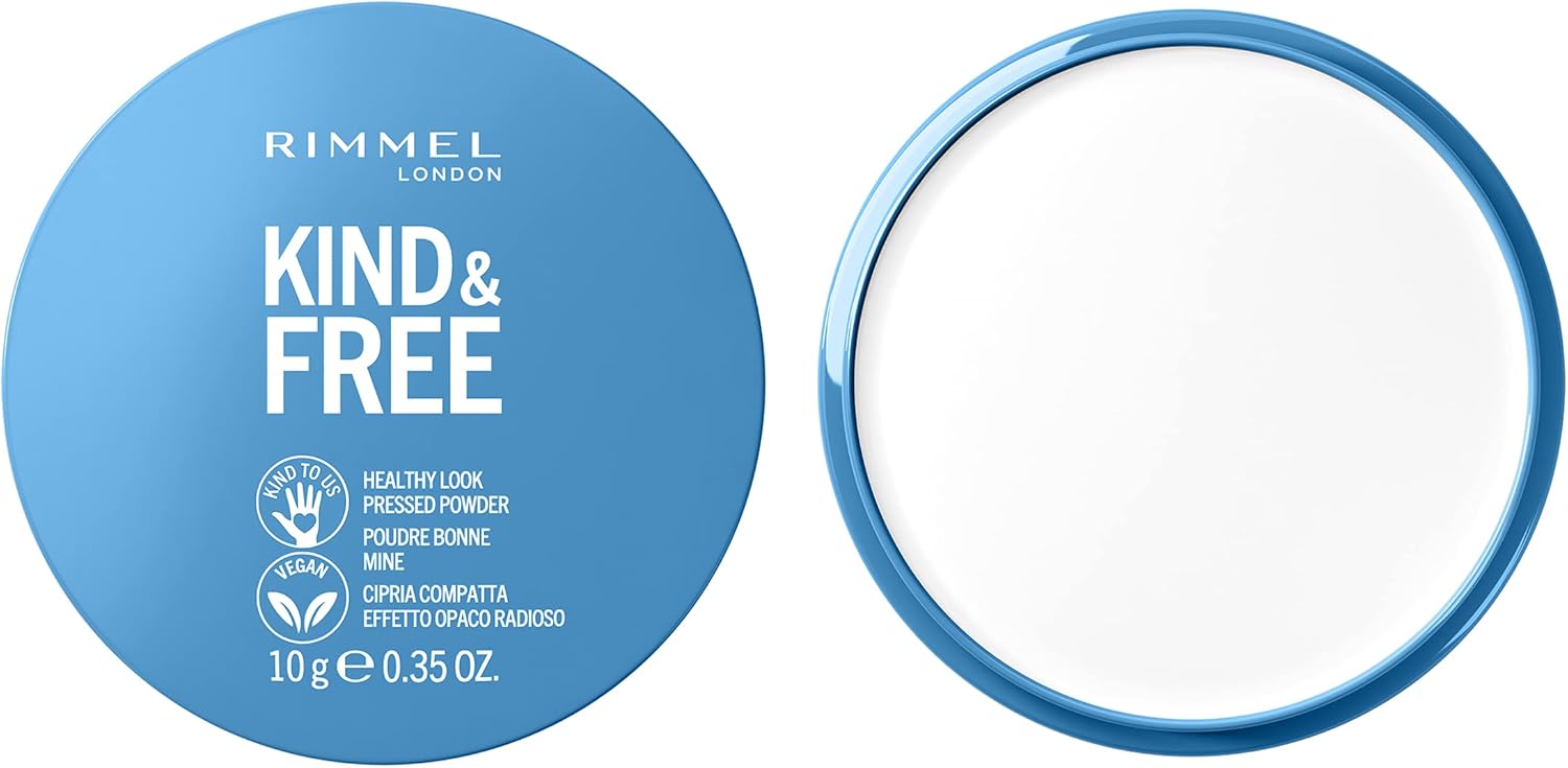 Rimmel Kind + Free Natural Finish Pressed Powder, Translucent 001 Greenwize