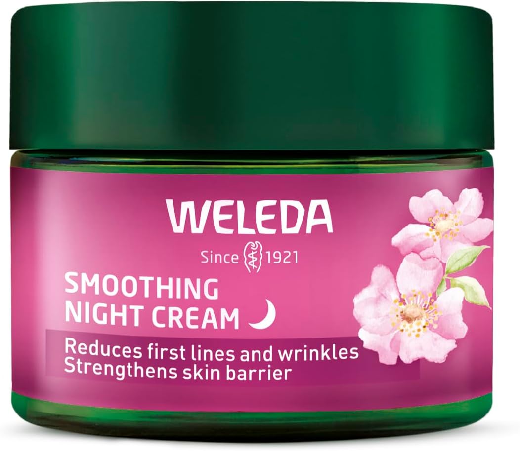 Weleda Smoothing Night Face Cream with Wild Rose & White Tea, Moisturising Cream for Women & Men, Reduces Wrinkles, Age Protect Complex, Vegan, 40ml Greenwize
