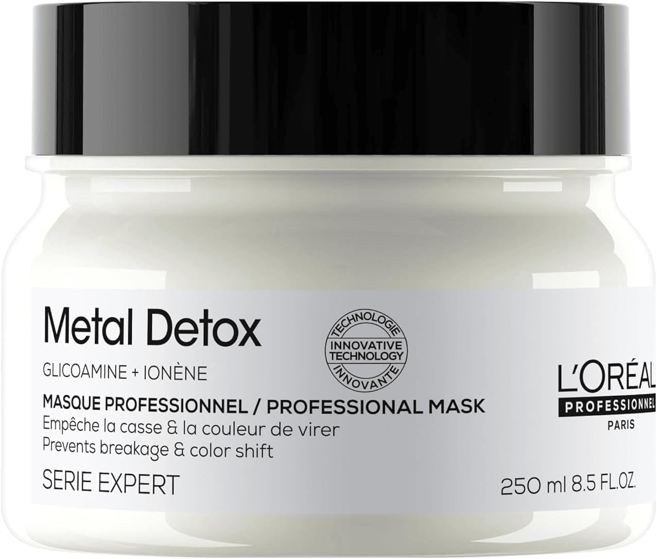 L’Oréal Professionnel | Metal Detox Hair Mask, for Smooth, Strong & Shiny Looking Hair, Protects Coloured Hair From Damage, Rich & Creamy Texture, Serie Expert, 250 ml L’Oréal Professionnel