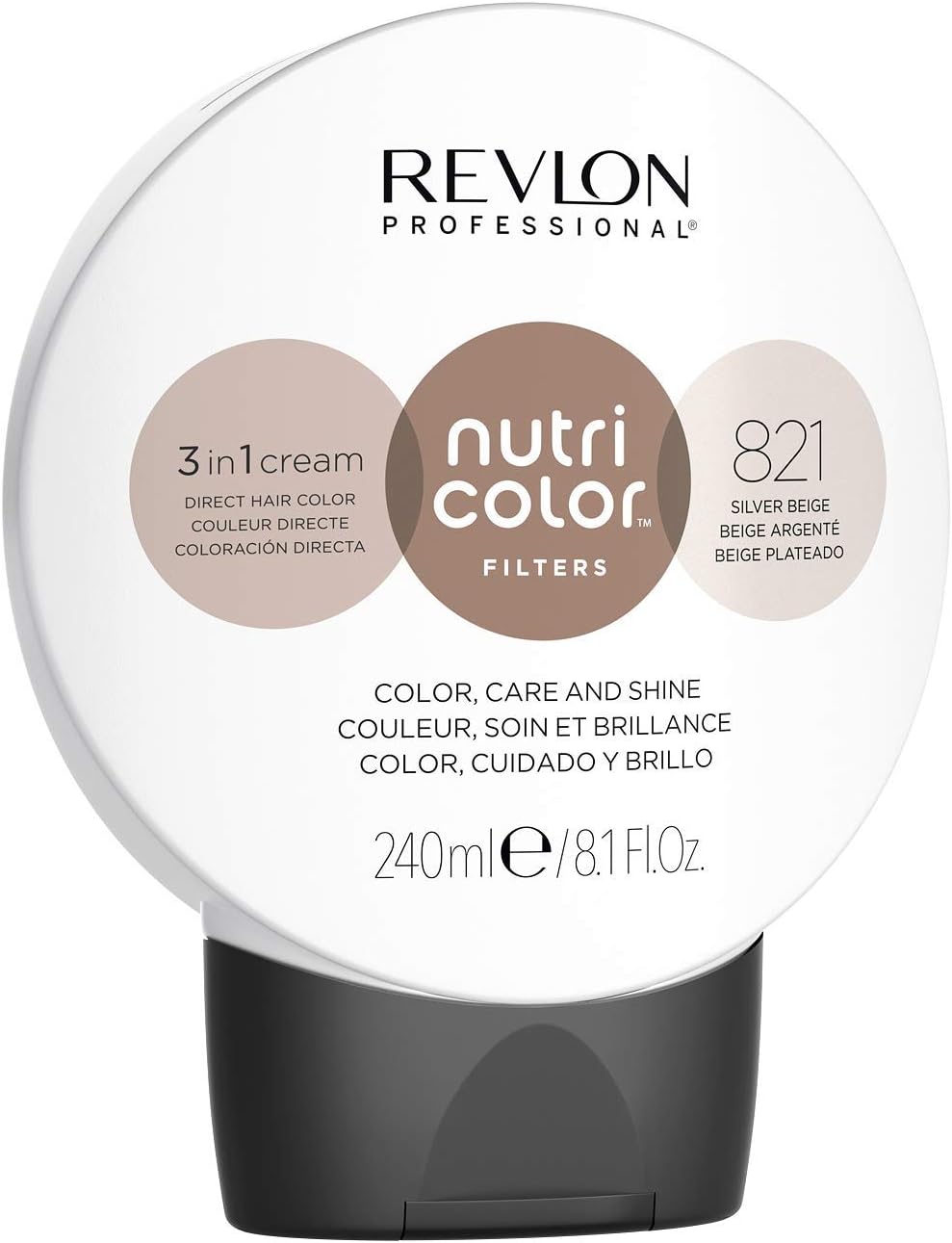 REVLON PROFESSIONAL Nutri Color Filters, Semi-Permanent Toning Hair Color, 821 Silver Beige, 240 ml REVLON PROFESSIONAL