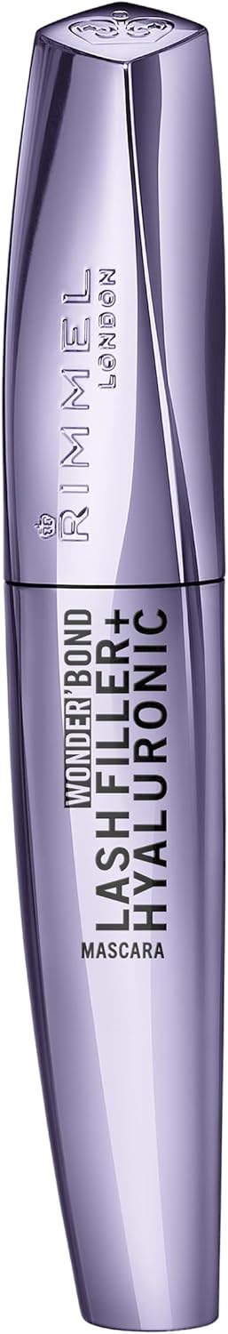 Rimmel Wonder'Bond Lash Filler + Hyaluronic Mascara, 001 Black, Bold Volume, Ultra Curved Brush Design, Long Lasting, Clump-Free, Smudge Proof, Comfortable All Day Wear, Cruelty Free, 11ml Rimmel