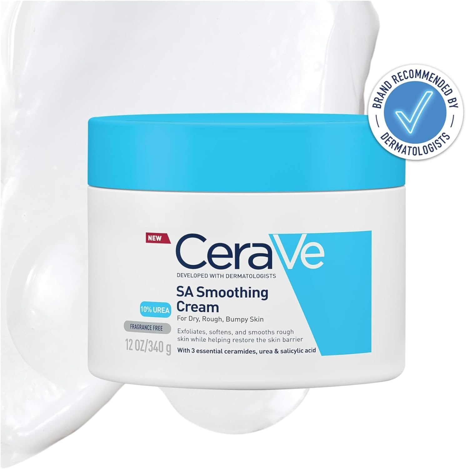 CeraVe SA Smoothing Cream, Body, With 3 essential ceramides, urea & salicylic acid, For dry, rough, bumpy sky, 340 g/12 oz Greenwize