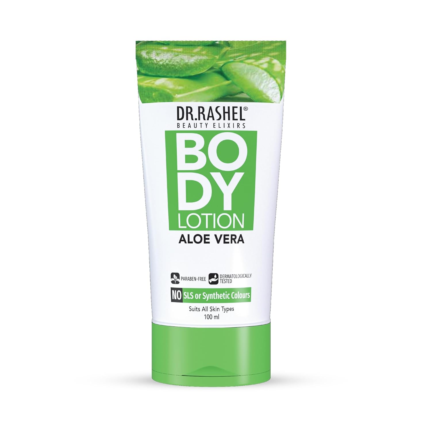 Dr. Rashel Aloe Vera Body Lotion with Glycerin & Aloe Vera Extracts for Deep Moisturizing, Soothing Care, and Soft, Smooth & Hydrated Skin – 100 ml Dr. Rashel