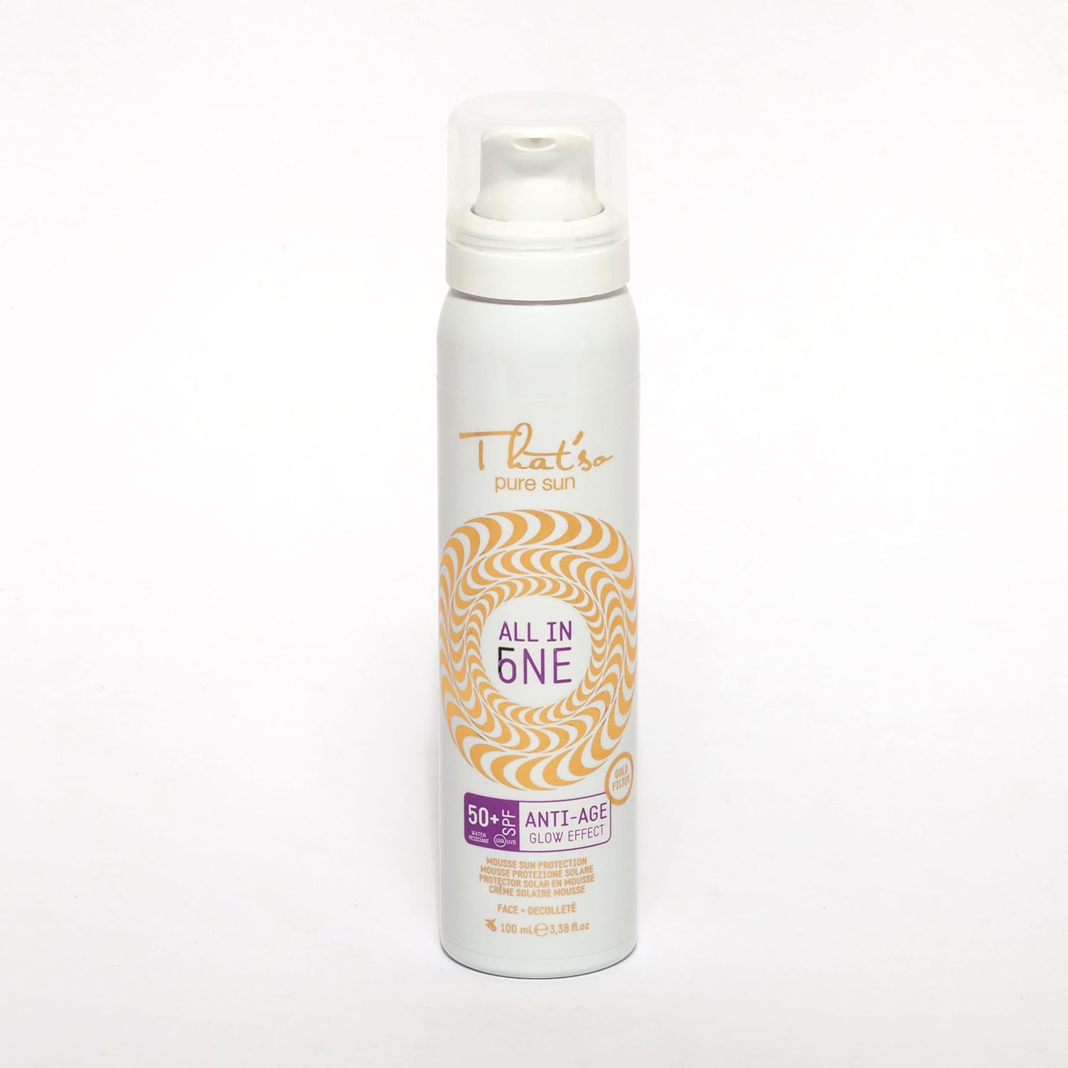 Sun Protection for face Mousse SPF 50, That'so All in One, Anti-age 100ml, transparent That's so