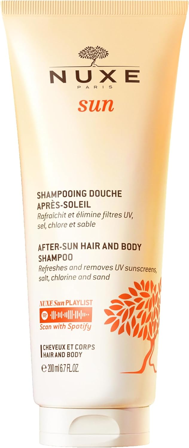 Nuxe Sun Shampoo After-Sun - Hair and Body 200ml, 2-in-1 Cleansing Gel, Removes UV Filters, Salt, Chlorine & Sand, With Refreshing Holiday Scent, Vegan Formula Greenwize