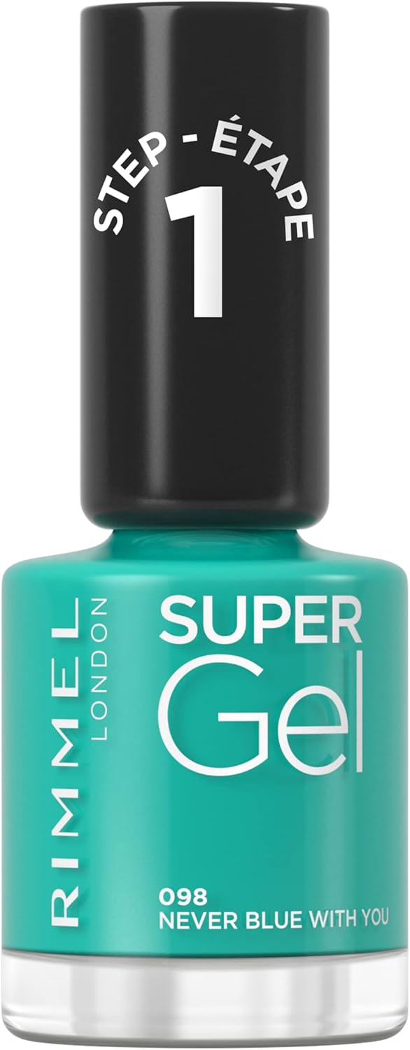 Rimmel London Super Gel Nail Polish, 98, Never Blue With You, 12ml Rimmel