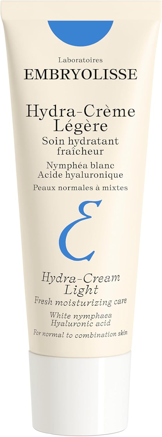 Embryolisse Hydra-Cream Light with White Nymphaea and Hyaluronic Acid - Lightweight Active Hydration Face Cream for Skin Radiance & Moisture, Brighten Skin Defence Daily Moisturiser - 40 ml Embryolisse