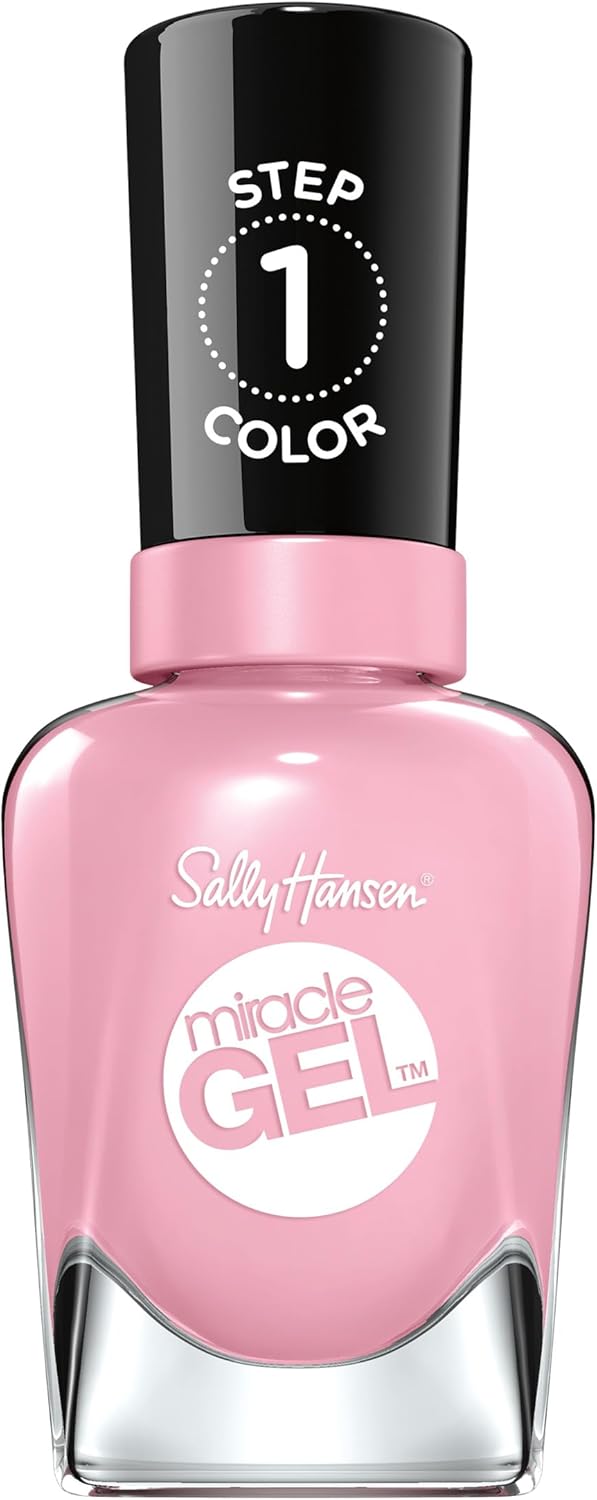 Sally Hansen Miracle Gel, Pinky Promise, Gel-Like Nail Polish, NO UV Light Required, Chip-Resistant, Long Lasting - Up to 8 days, Easy to Use, Salon Quality Results, Vegan Formula, 14.7ml Sally Hansen