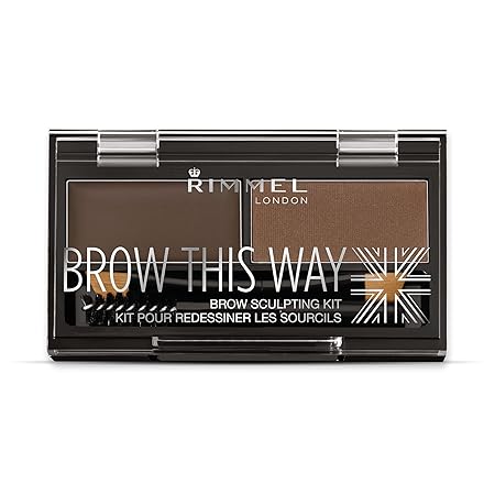 Rimmel London Brow This Way Brow Sculpting Kit, Dark Brown,wax: 1,1g, Powder 1,3g Rimmel
