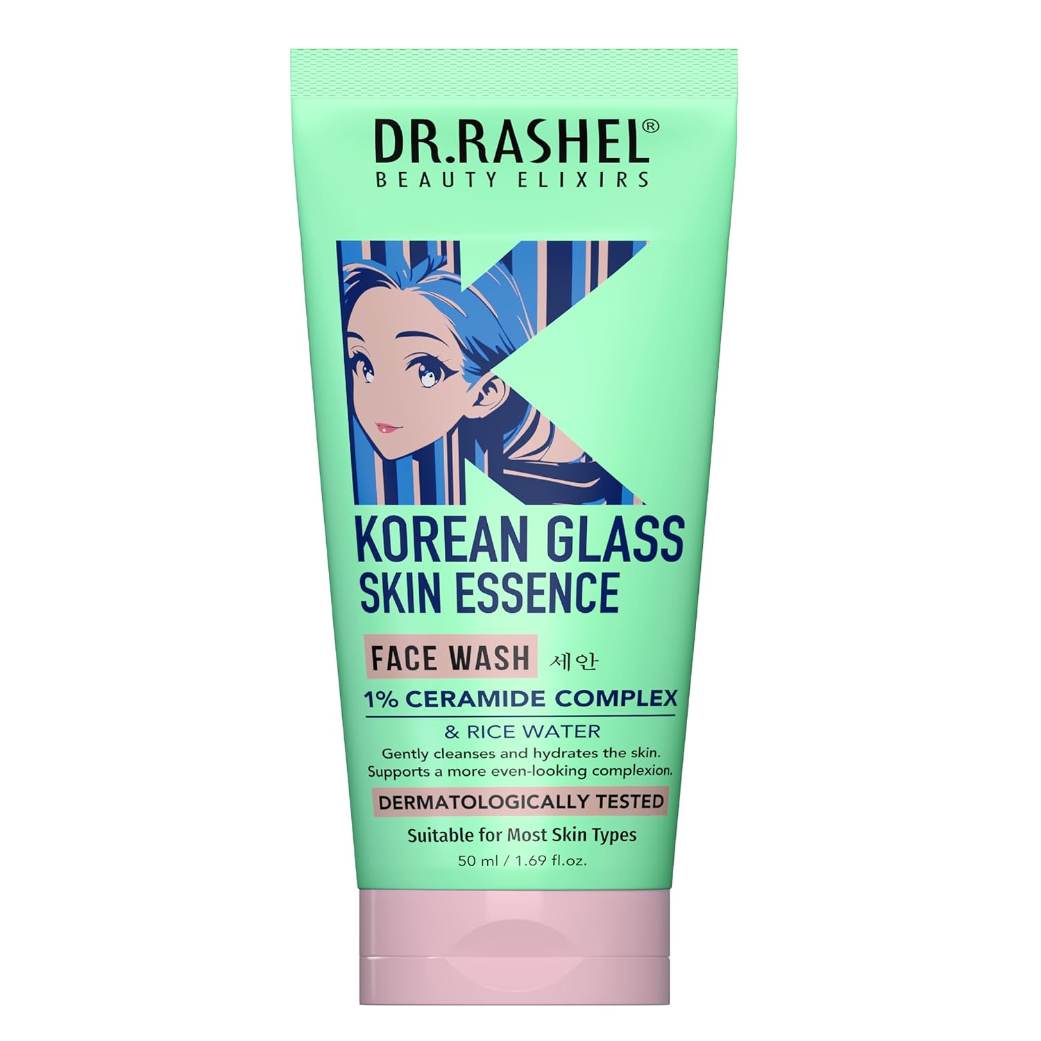 Dr.Rashel Korean Glass Skin Essence Face Wash with 1% Ceramide Complex and Rice Water, 50 ml Dr. Rashel