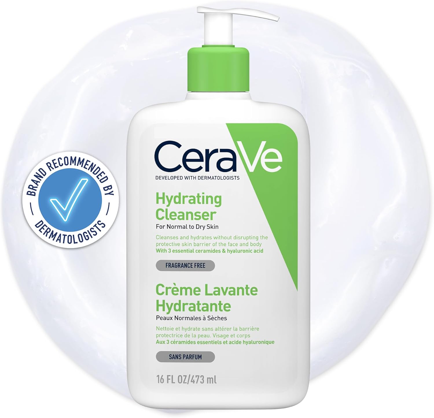 CeraVe Hydrating Cleanser for Normal to Dry Skin with Hyaluronic Acid and 3 Essential Ceramides Greenwize