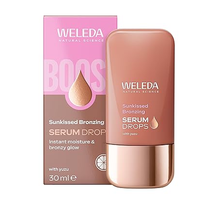 Weleda Sunkissed Bronzing Face Serum Drops with Yuzu, Facial Serum for Instant Moisture & Bronzy Glow, 100% Certified Natural, Organic, Vegan, 30ml Weleda