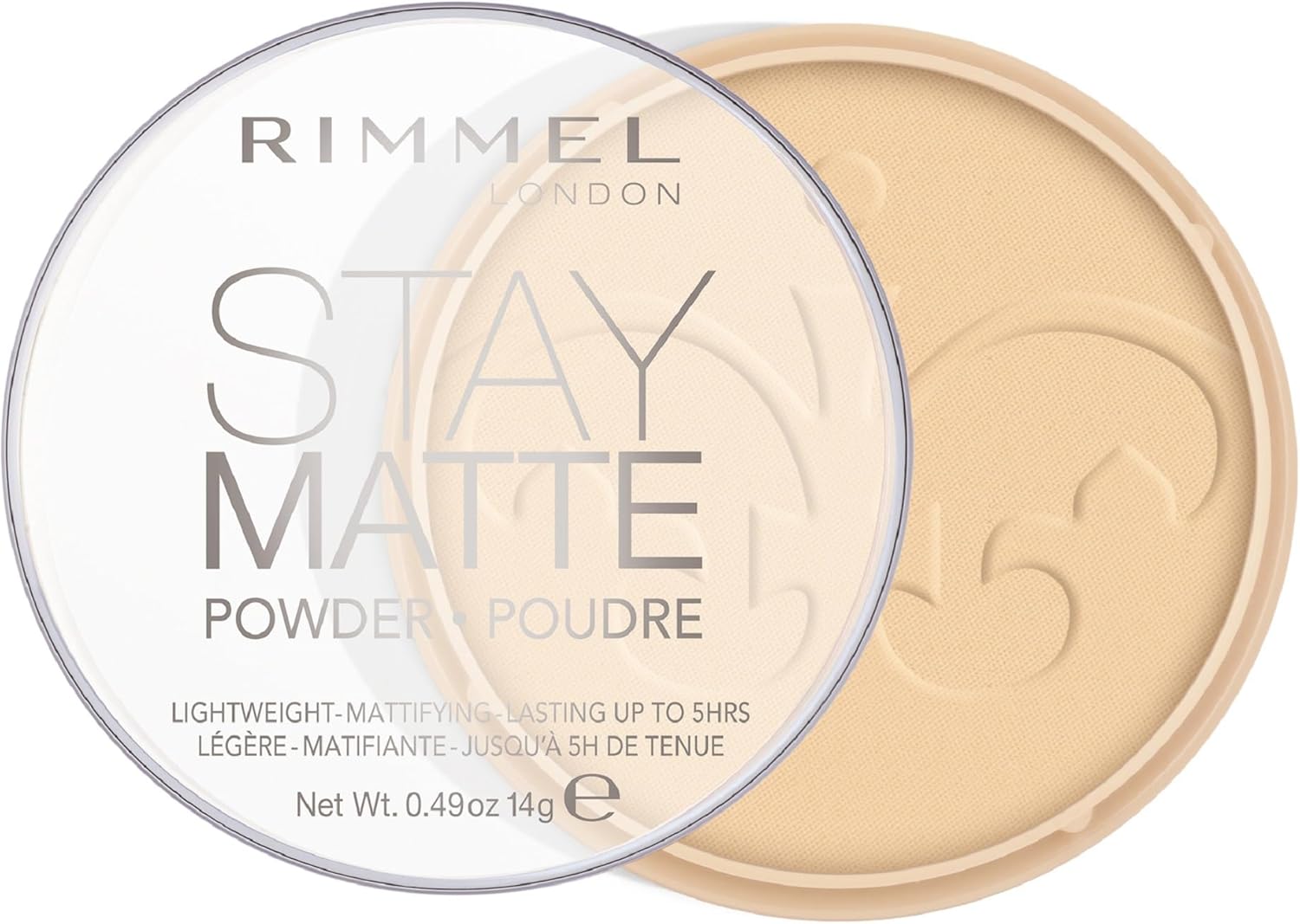 RIMMEL LONDON - Stay Matte Pressed Powder - Lightweight, Oil Absorbing, Smooth Non-Powdery Texture, Lasting Up To 5hrs - For All Skin Types - Dermatologically Tested - Transparent - 14g Rimmel