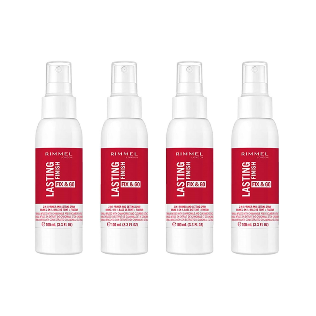 Rimmel London, Lasting Finish Fix & Go Setting Spray, 100 ml (Pack of 4) Rimmel