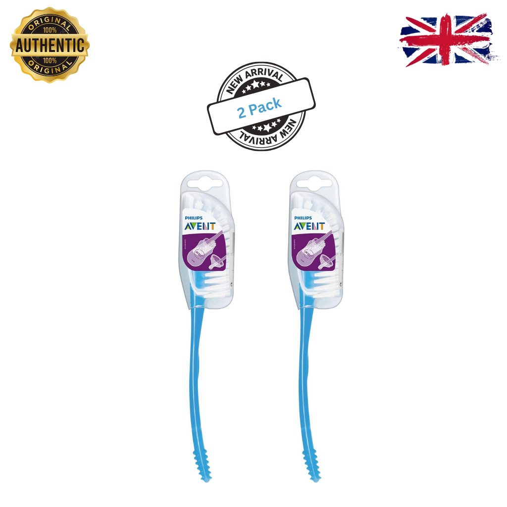 Philips Avent Scf145/06 Bottle And Teat Brush 1 Count - Blue, (Pack of 2) Philips Avent