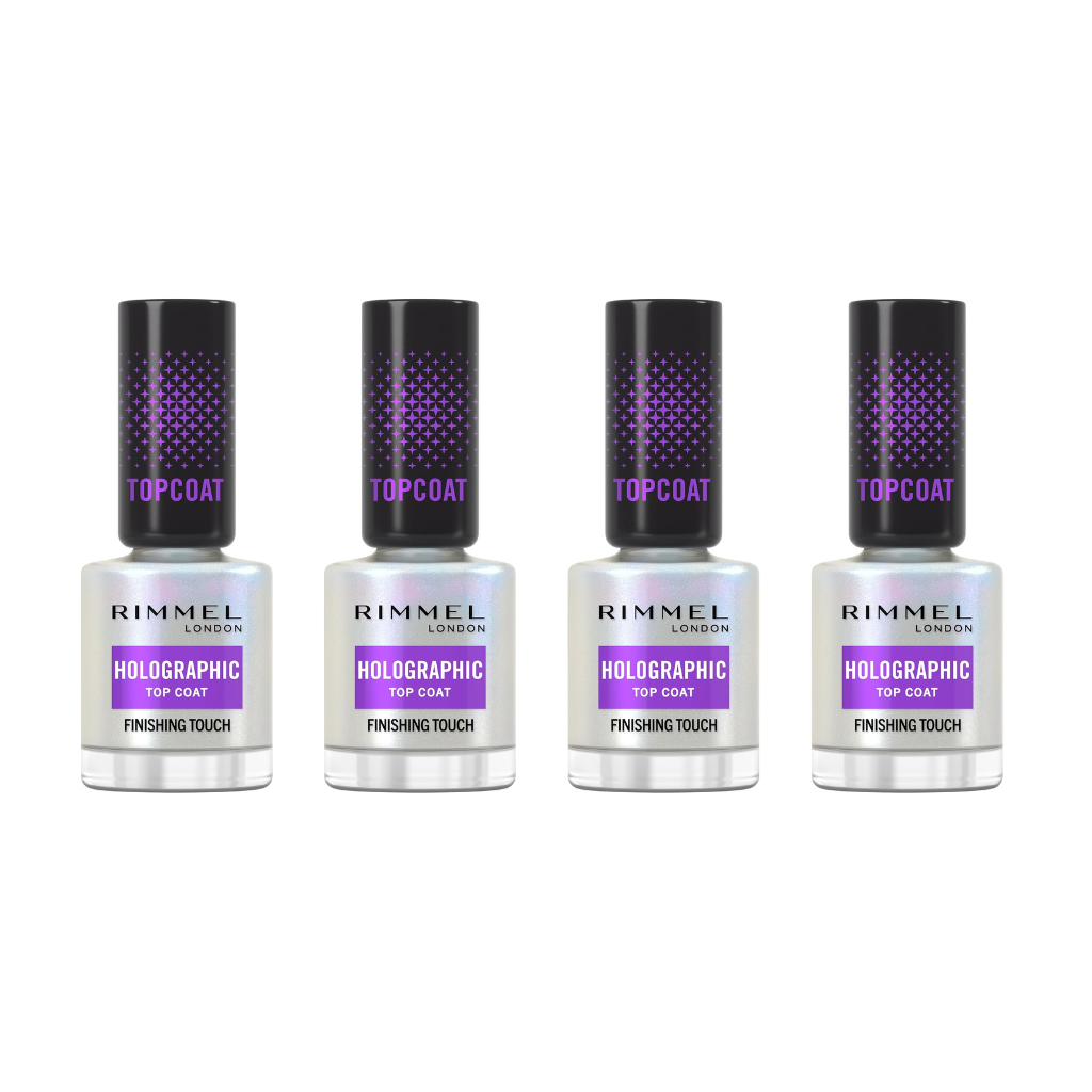 Rimmel London Holographic Nail Polish Top Coat (Pack of 4) Rimmel