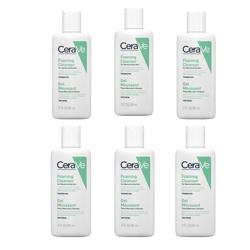 CeraVe Travel Size Foaming Cleanser for Oily Skin 88ml ( Pack of 6) CeraVe