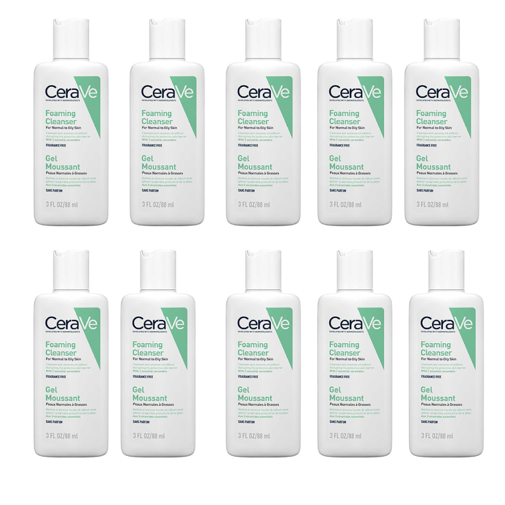 CeraVe Travel Size Foaming Cleanser for Oily Skin 88ml ( Pack of 10) CeraVe