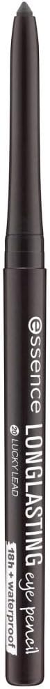 essence Long-Lasting Eye Pencil, Kajal, 18 Hour Hold, Waterproof, No. 20 Lucky Lead, Grey, Defining, Long-Lasting, Vegan, Waterproof, Microplastic Particles Free (0.28 g) Greenwize