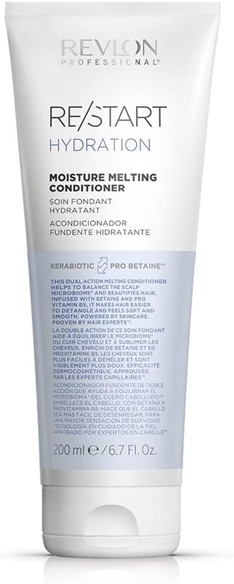 Revlon Professional Hydration Melting Conditioner, Normal & Dry Hair Treatment to Moisturise, Control Frizz & Detangle (200ml) Unisex Greenwize
