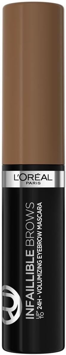 L'Oréal Paris Volumising Brow Mascara, Longwear Brow Gel for Fuller Looking Eyebrows, Up To 24 Hours Wear, Water Resistant, Infallible Brows, 5 ml, Shade: 5.0 Light Brunette Greenwize