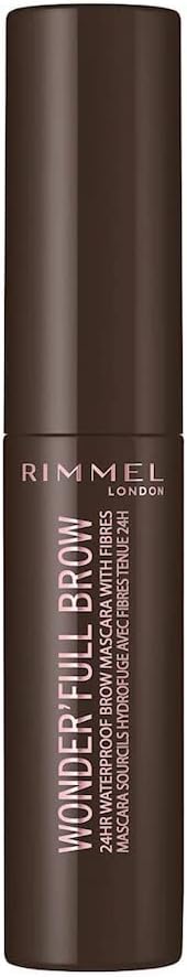 Rimmel London Wonderâ€™Full Brow 24HR Waterproof Brow Gel, with Fibres for Plump Thick Brows, Dark, 4.5 ml (Pack of 1) Rimmel