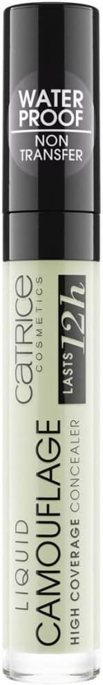 Catrice Liquid Camouflage High Coverage Concealer, No. 200 Anti-Red, Green, for Combination Skin, for Dry Skin, for Blemished Skin, Long-Lasting, Vegan, Oil-Free, Waterproof (5 ml) Greenwize