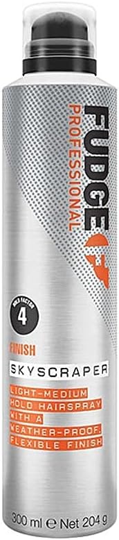 Fudge Professional Skyscraper Hairspray, Light to Medium Hold for Women, All Day Hold, Weather Proof, Controls Frizz and Flyaways, 300 ml Greenwize
