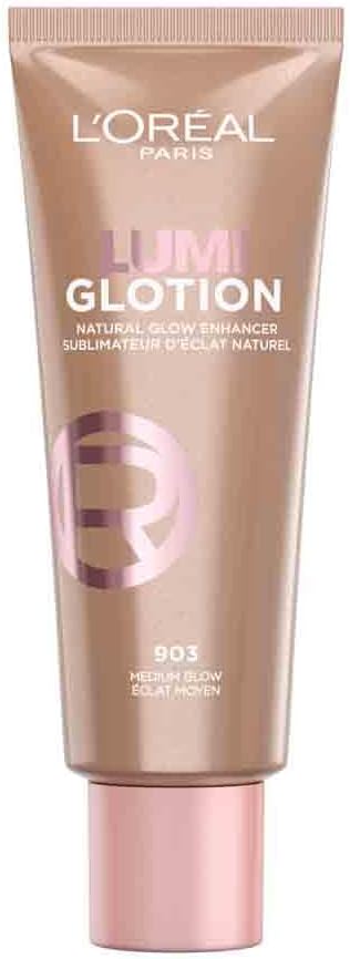L'Oréal Paris Lumi Glotion, Glow Enhancer, 24h Hydration with Shea Butter & Glycerin, Illuminating Liquid Face Makeup for a Brighter Complexion, Shade 903: Medium Glow, 40ml Greenwize